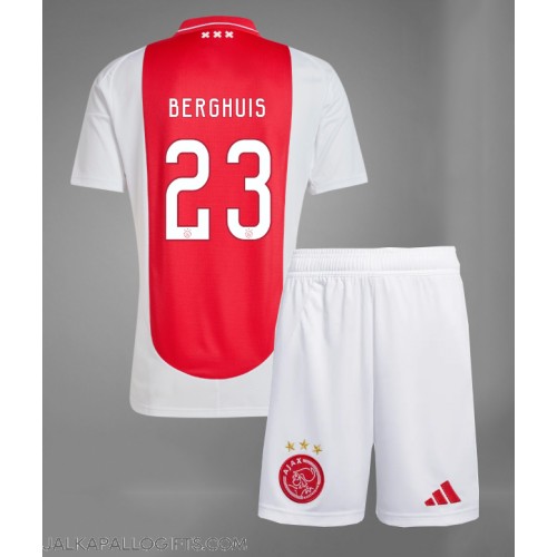 Ajax Steven Berghuis #23 Koti Peliasu Lasten 2024-25 Lyhythihainen (+ Lyhyet housut)